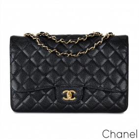 Chanel Black Caviar Jumbo Classic Single Flap Bag Chanel Black Caviar Jumbo Classic Single Flap Bag